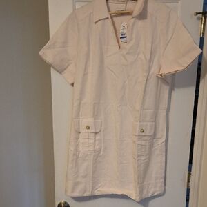 Tommy Bahama Short Sleeve Cream Dress with Pockets. New Style . Paid $168